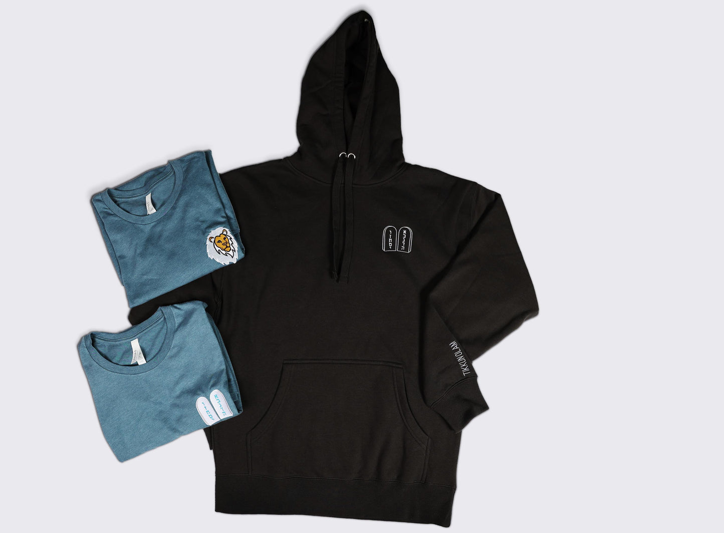 Outline Luchot Two Tablets Unisex Premium Pullover Hoodie (Vintage Black)