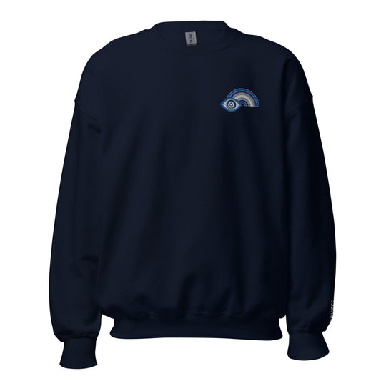 Blue Rainbow Evil Eye Unisex Unisex Crewneck Sweatshirt (Navy)