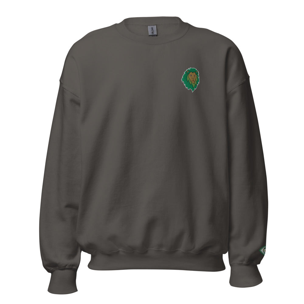 Green Lion of Judah & Evil Eye Unisex Crewneck  Sweatshirt (Charcoal)