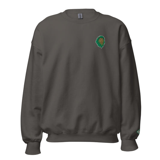 Green Lion of Judah & Evil Eye Unisex Crewneck  Sweatshirt (Charcoal)