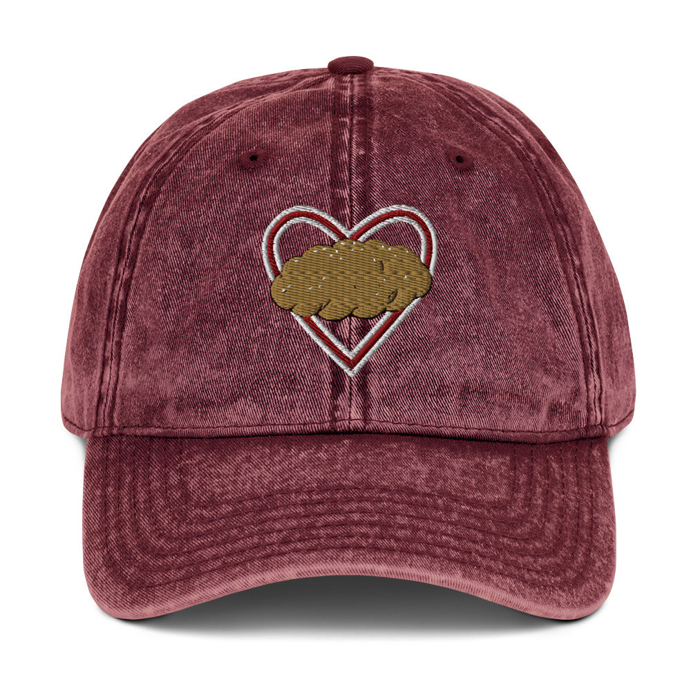 Maroon Challah Heart Vintage Cap (Maroon)