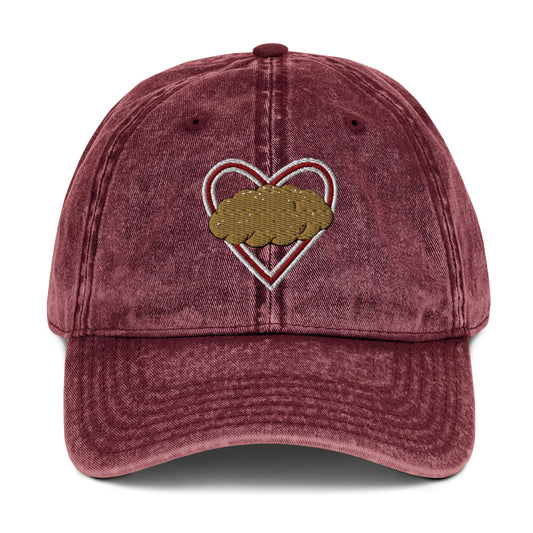 Maroon Challah Heart Vintage Cap (Maroon)
