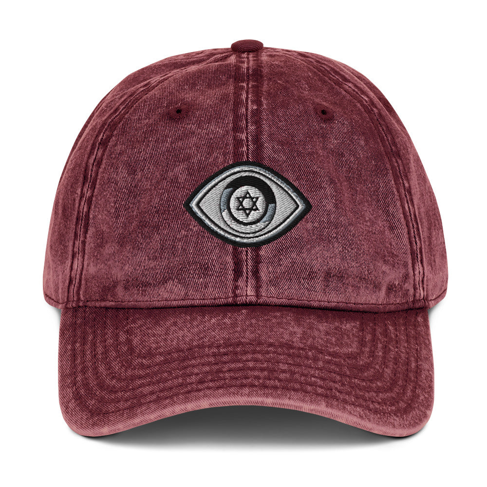 Maroon Evil Eye Vintage Cap (Maroon)