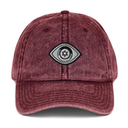 Maroon Evil Eye Vintage Cap (Maroon)