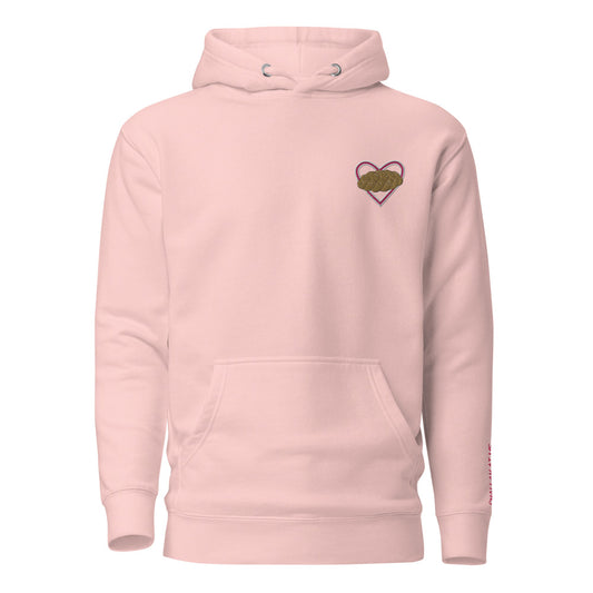 Pink Challah Heart Unisex Pullover Hoodie (Soft Pink)