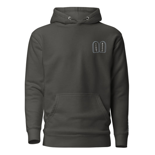 Outline Luchot Two Tablets Unisex Premium Pullover Hoodie (Vintage Black)