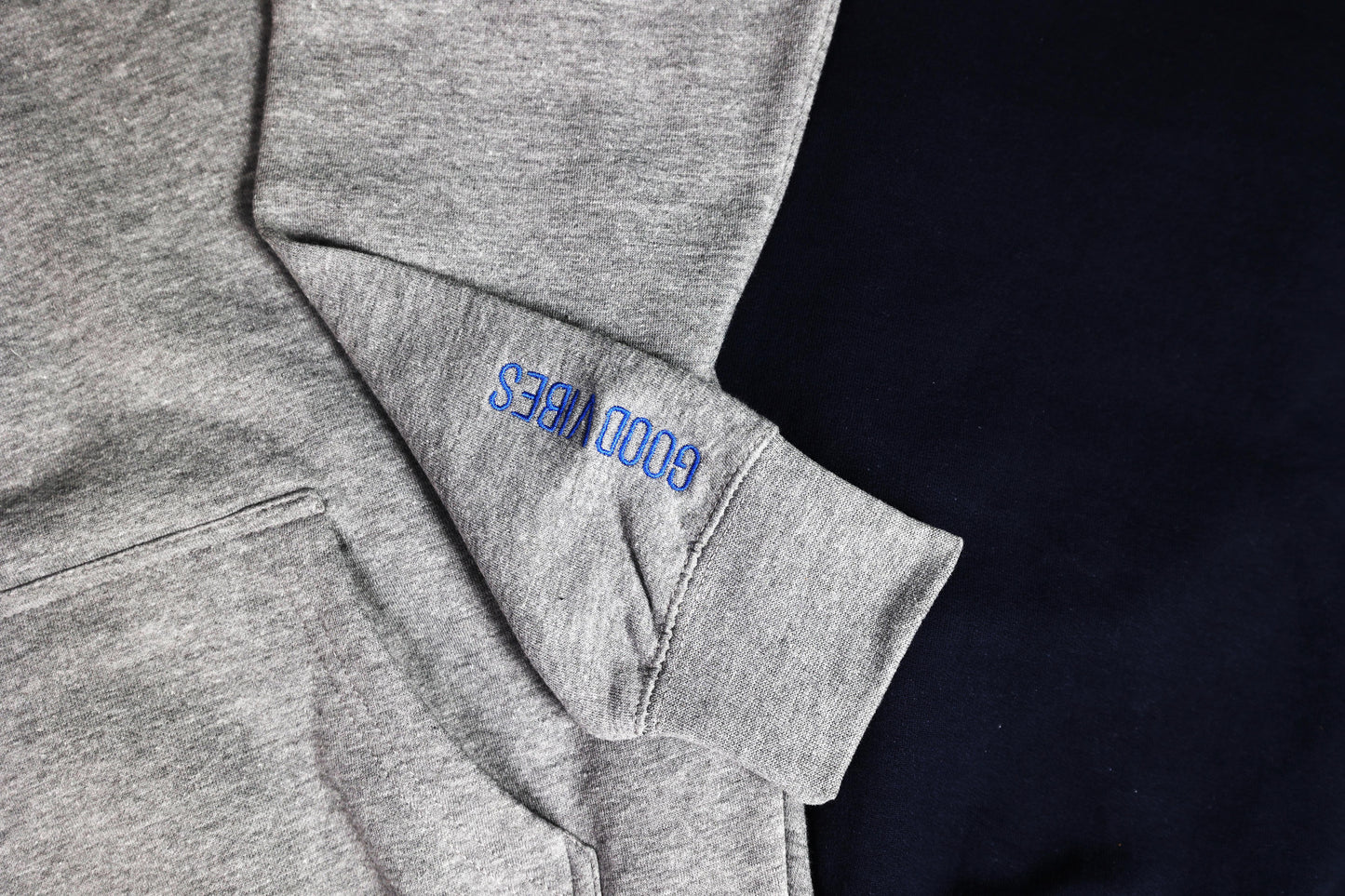 Blue Hamsa Rainbow Unisex Premium Pullover Hoodie (Carbon Grey)