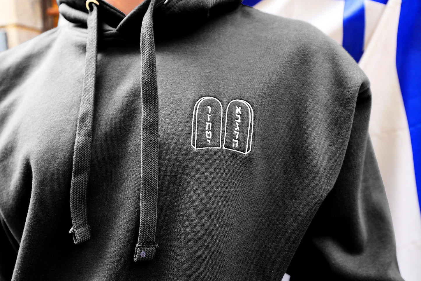 Outline Luchot Two Tablets Unisex Premium Pullover Hoodie (Vintage Black)