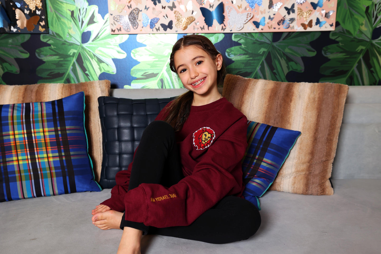 Maroon Lion of Judah Unisex Crewneck Sweatshirt (Maroon)