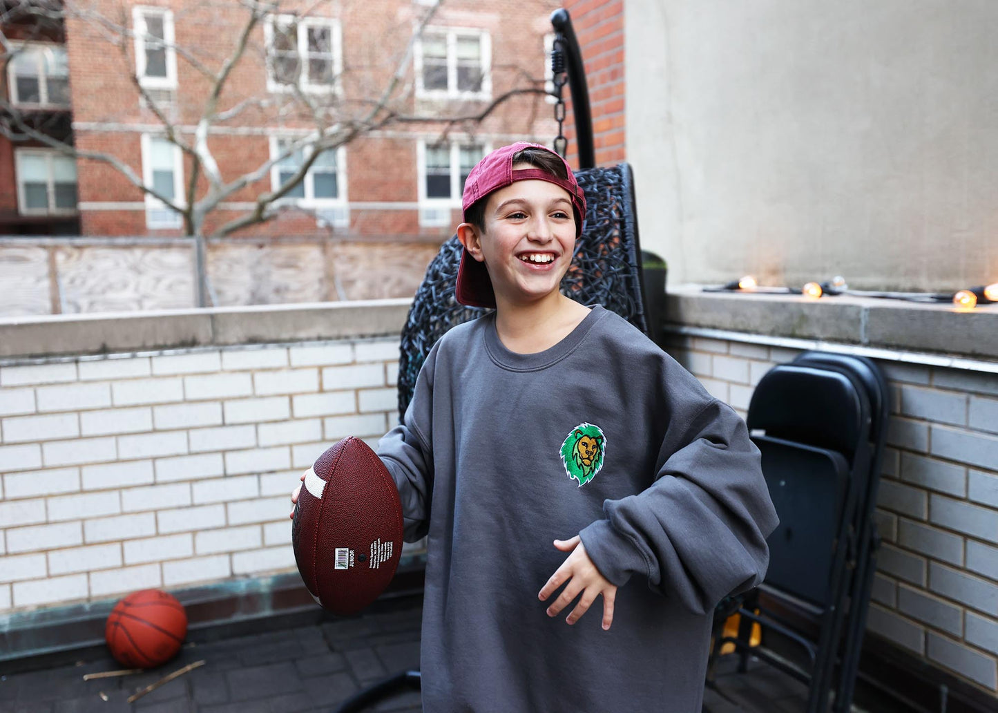 Green Lion of Judah & Evil Eye Unisex Crewneck  Sweatshirt (Charcoal)