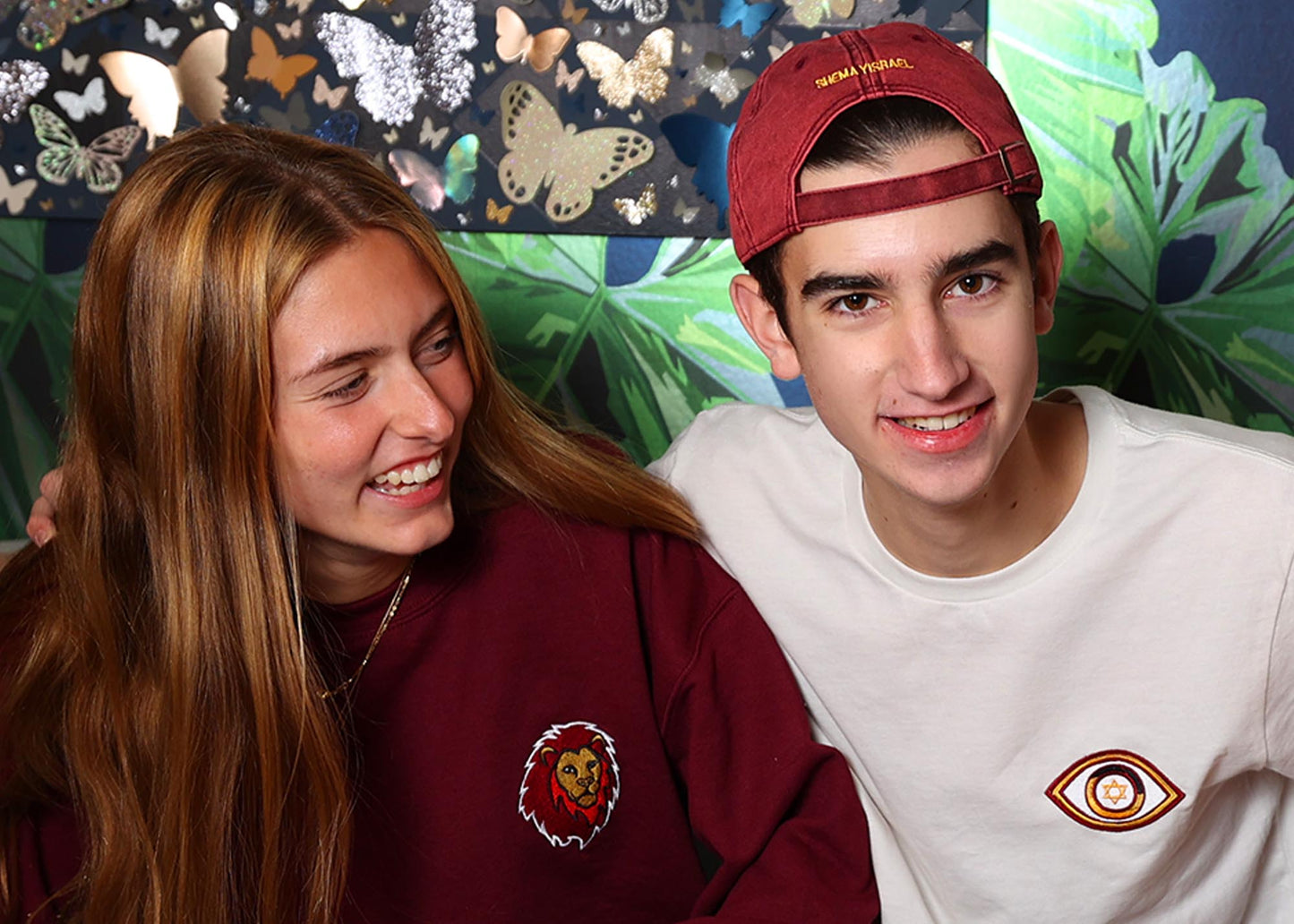 Maroon Evil Eye Unisex T-Shirt (Vintage White)