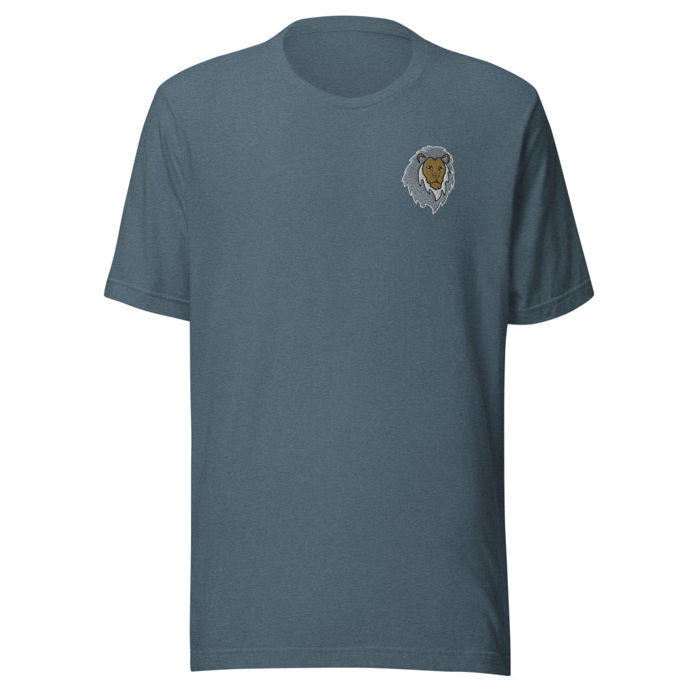 Greyscale Lion Unisex T-shirt (Heather Slate)