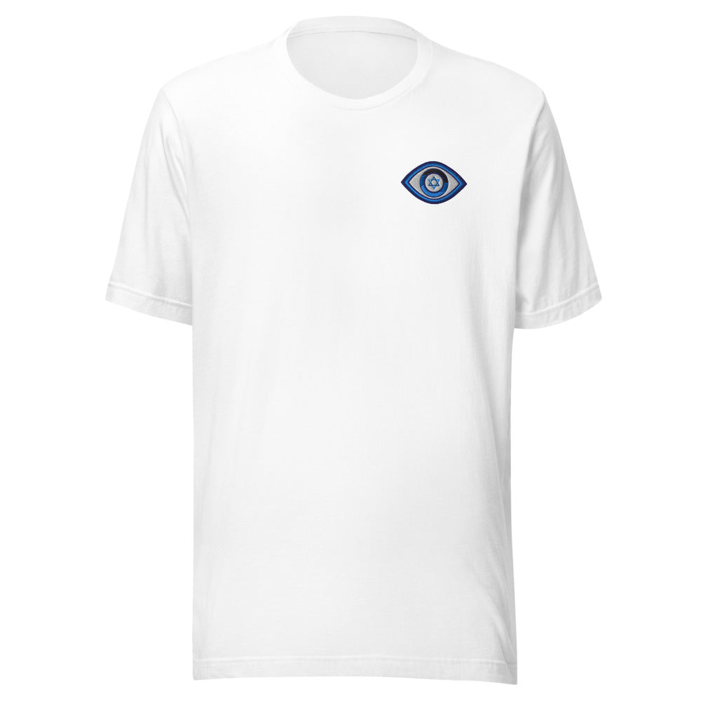 Blue Evil Eye Unisex T-Shirt (White)