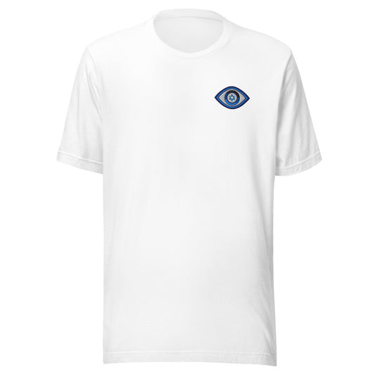 Blue Evil Eye Unisex T-Shirt (White)