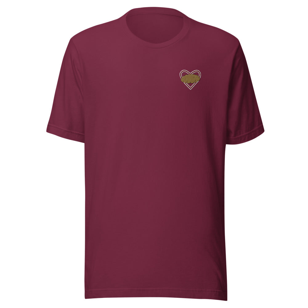 Maroon Challah Heart Unisex T-Shirt (Maroon)