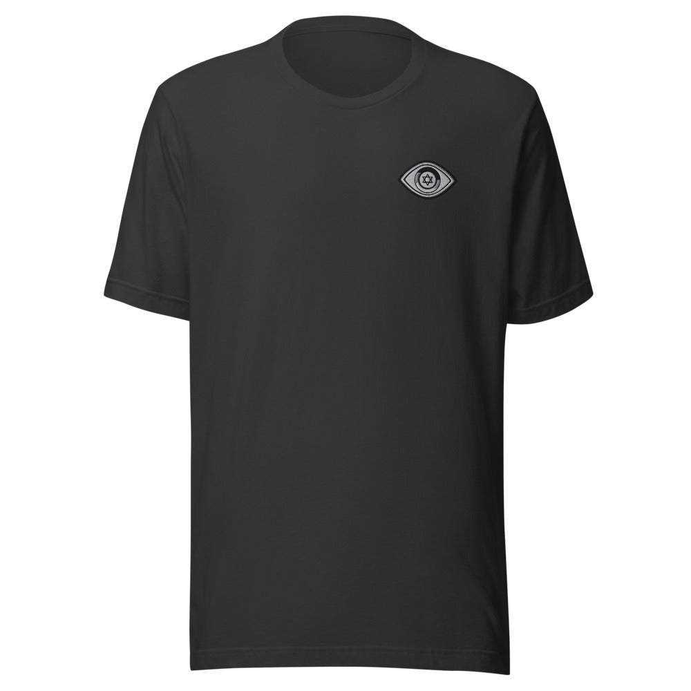 Greyscale Evil Eye Unisex T-Shirt (Dark Grey)