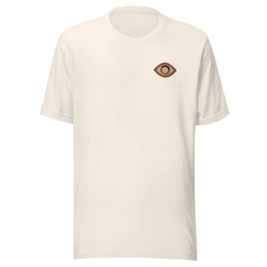 Maroon Evil Eye Unisex T-Shirt (Vintage White)