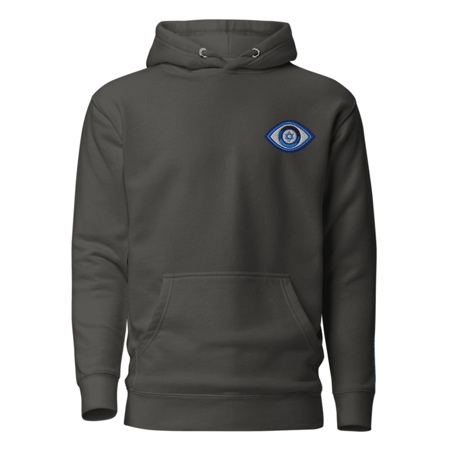 Blue Evil Eye Unisex Premium Pullover Hoodie (Vintage Black)