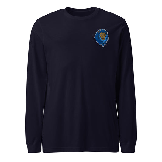 Blue Lion of Judah Unisex Long Sleeve Tee (Navy)