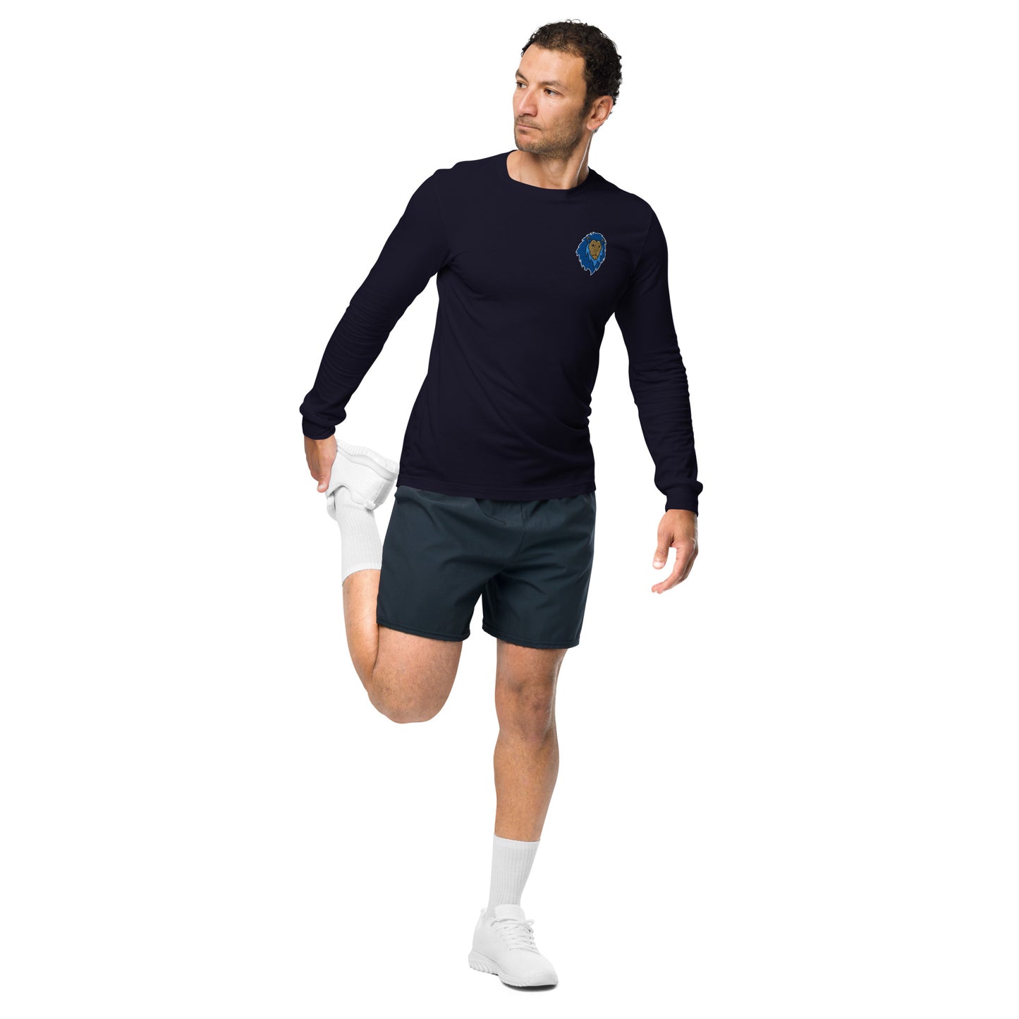 Blue Lion of Judah Unisex Long Sleeve Tee (Navy)