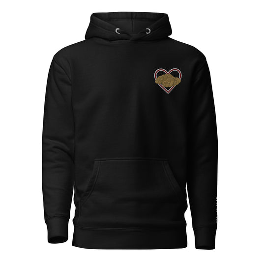 Challah Heart Unisex Premium Pullover Hoodie (Black)