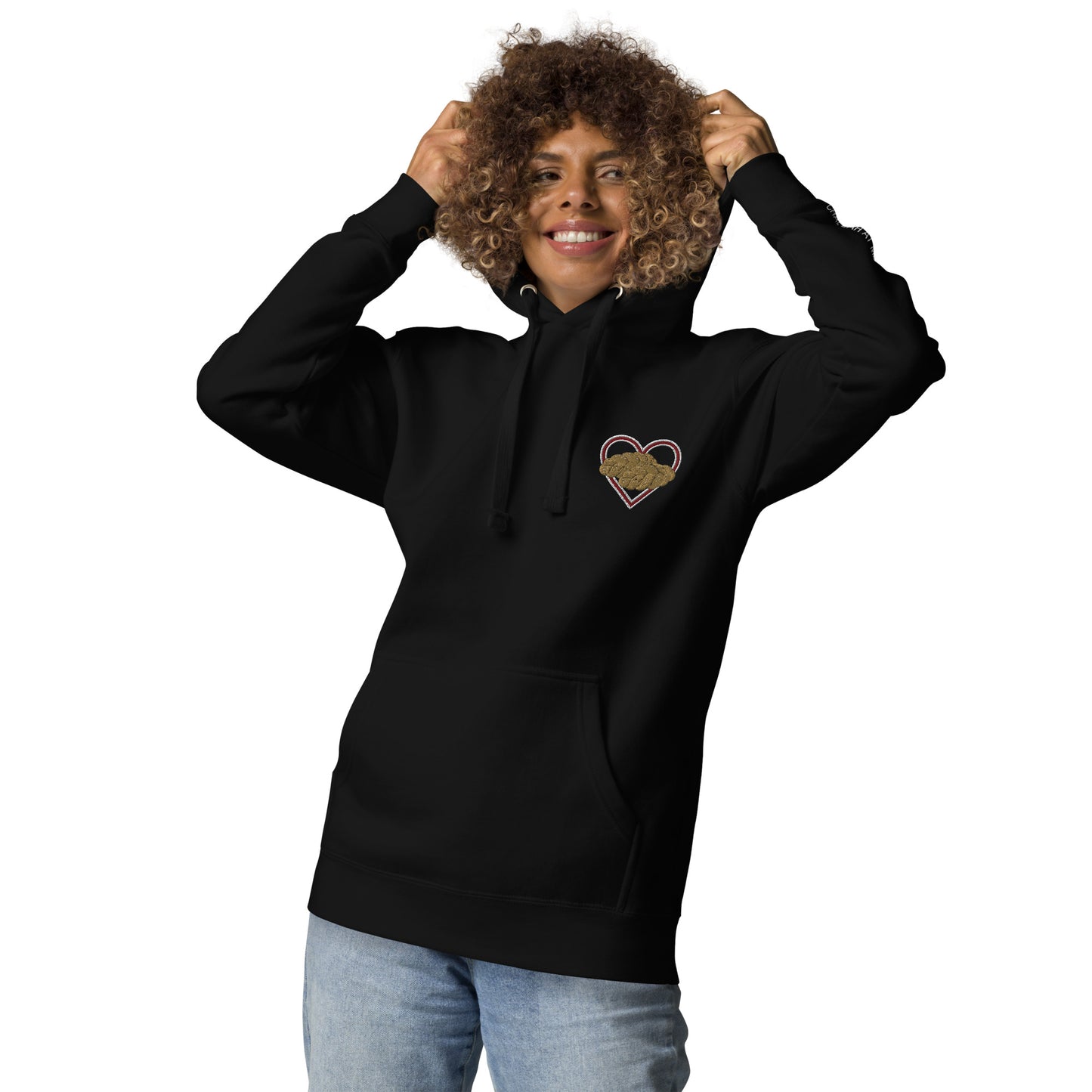 Challah Heart Unisex Premium Pullover Hoodie (Black)