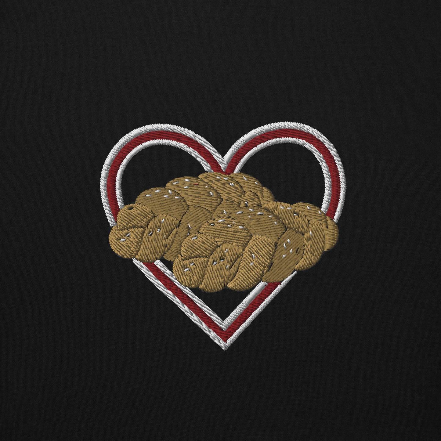 Challah Heart Unisex Premium Pullover Hoodie (Black)
