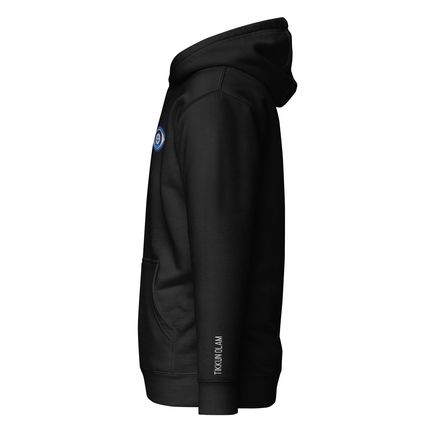 Blue Evil Eye Tikkun Olam Unisex Premium Pullover Hoodie (Black)