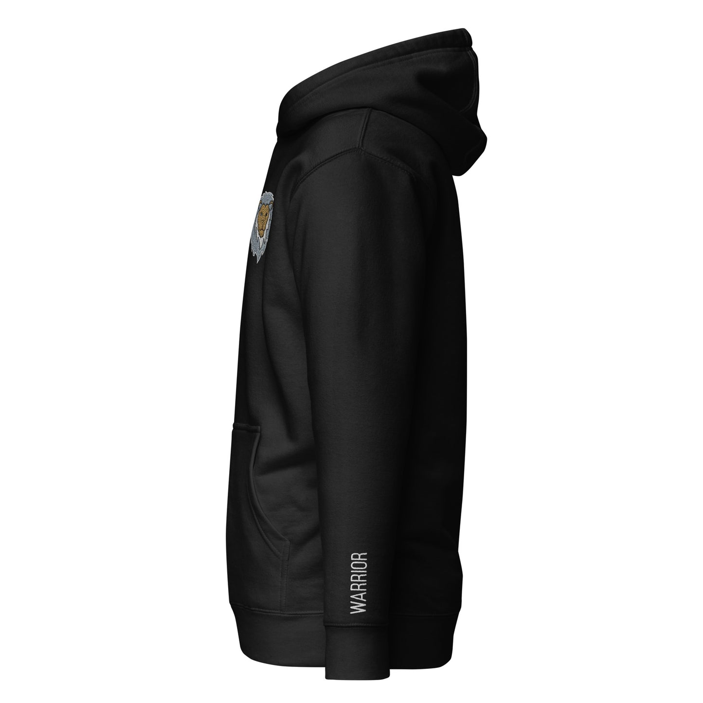 Grayscale Lion of Judah Warrior Unisex Premium Pullover Hoodie (Black)