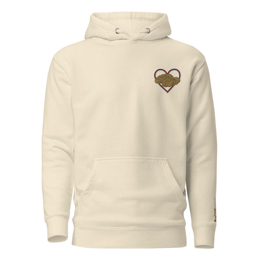 Challah & Shabbat Candles Unisex Premium Pullover Hoodie (Bone)