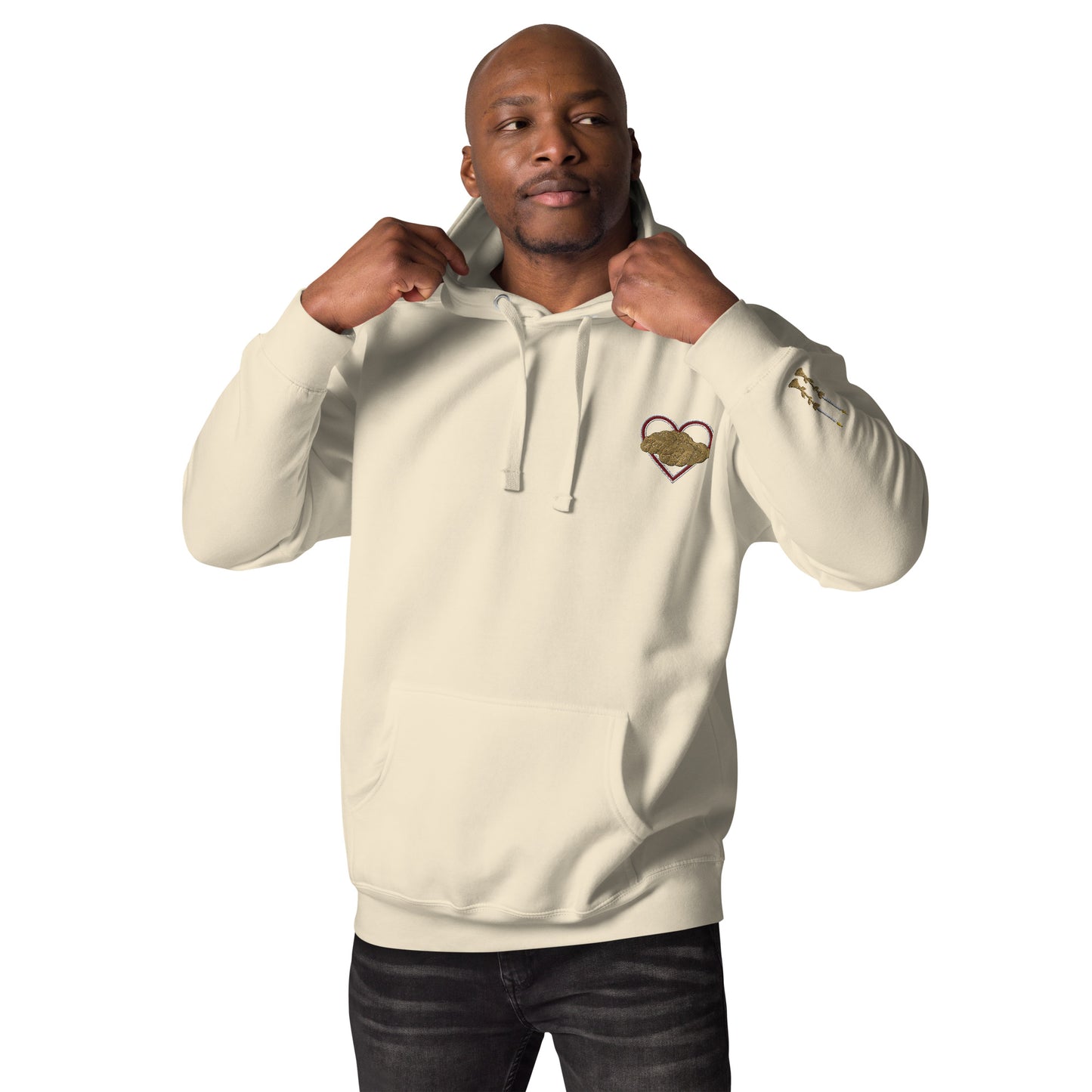 Challah & Shabbat Candles Unisex Premium Pullover Hoodie (Bone)