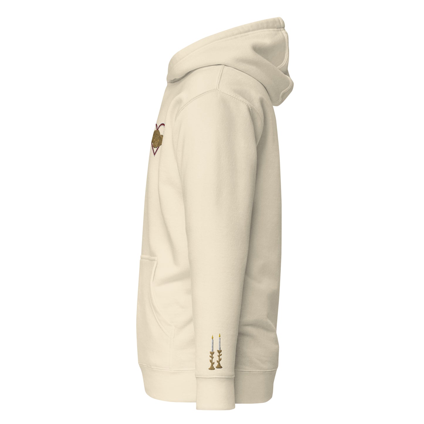 Challah & Shabbat Candles Unisex Premium Pullover Hoodie (Bone)