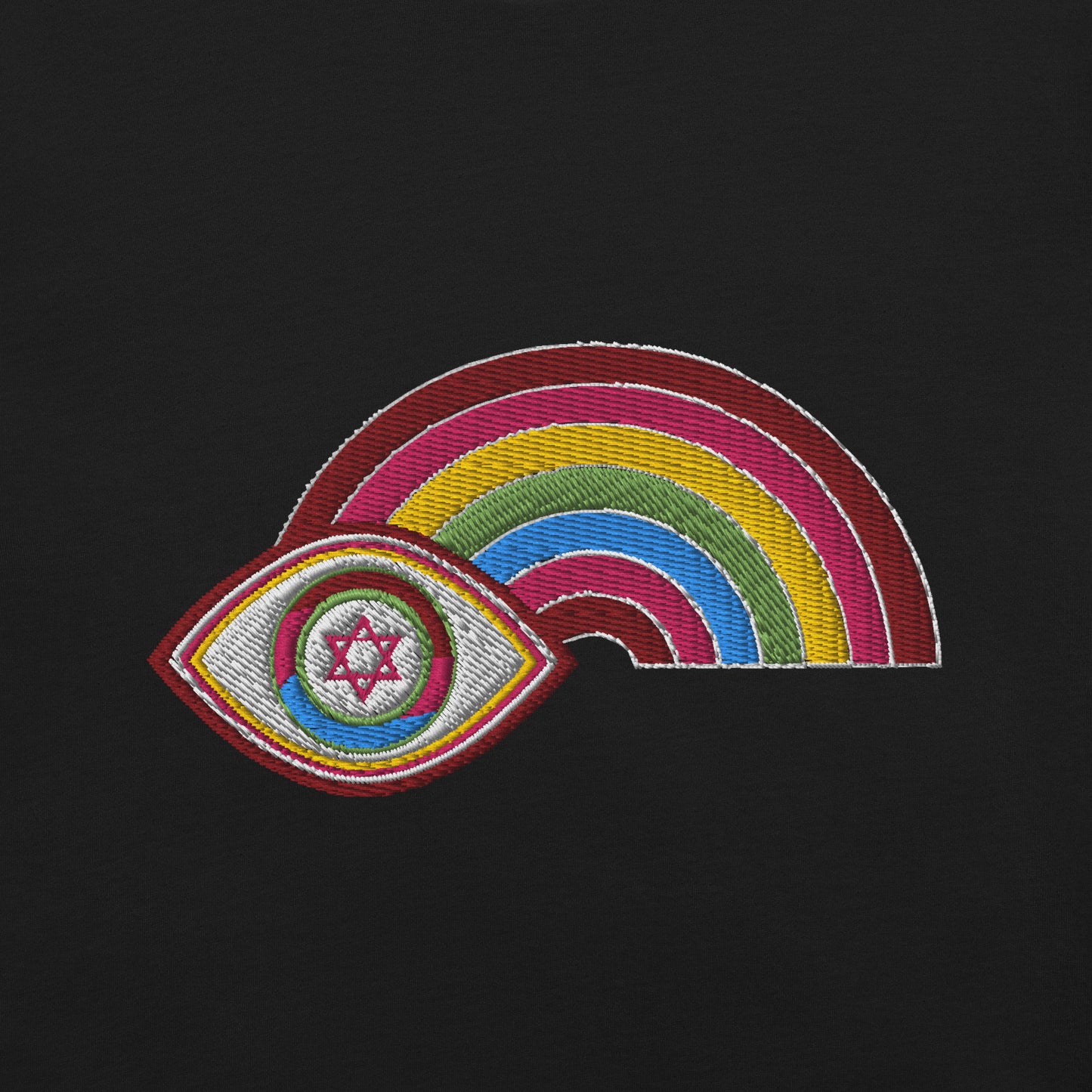 Multicolor Rainbow Evil Eye Unisex T-Shirt (Black)