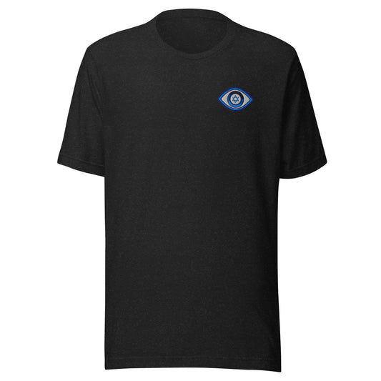 Blue Evil Eye Unisex T-Shirt (Heather Black)