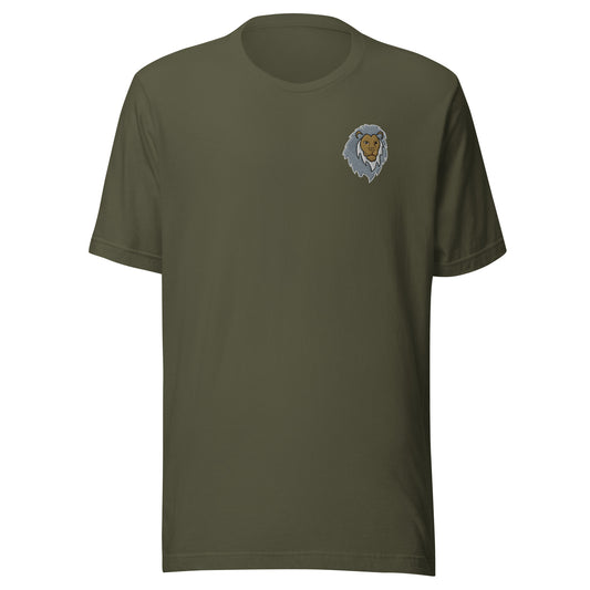 Grayscale Lion of Judah Unisex T-Shirt (Military Green)