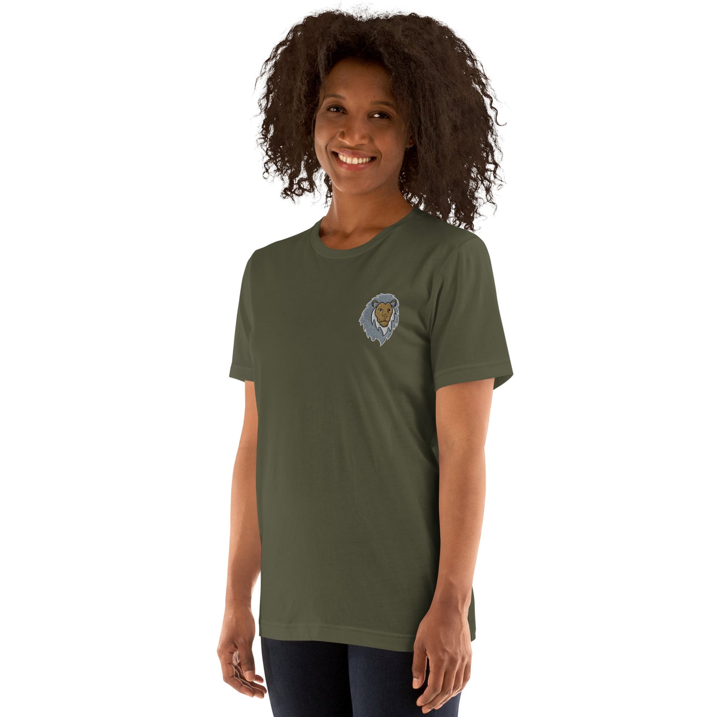 Grayscale Lion of Judah Unisex T-Shirt (Military Green)
