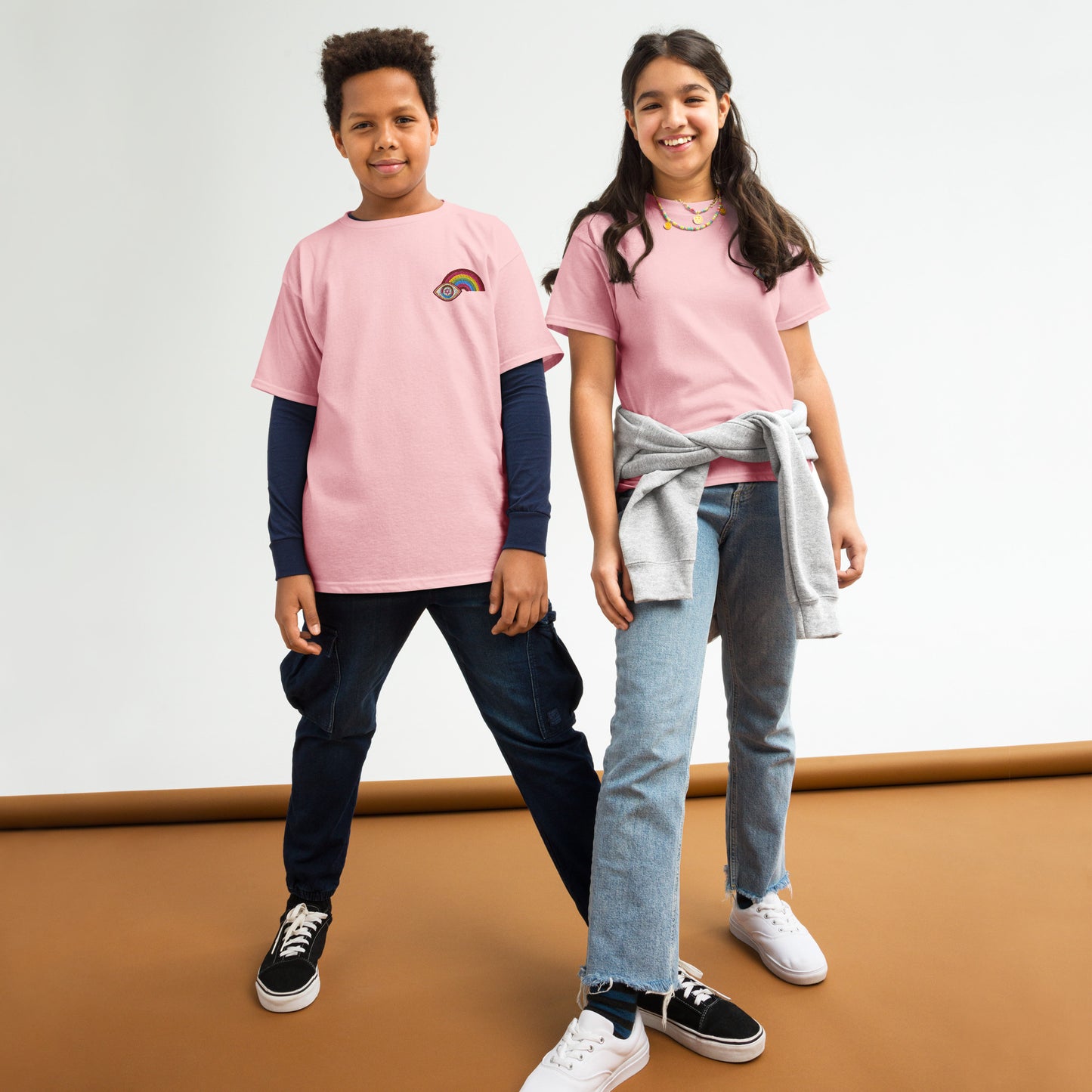 Pink Challah Heart Youth T-Shirt (Soft Pink)