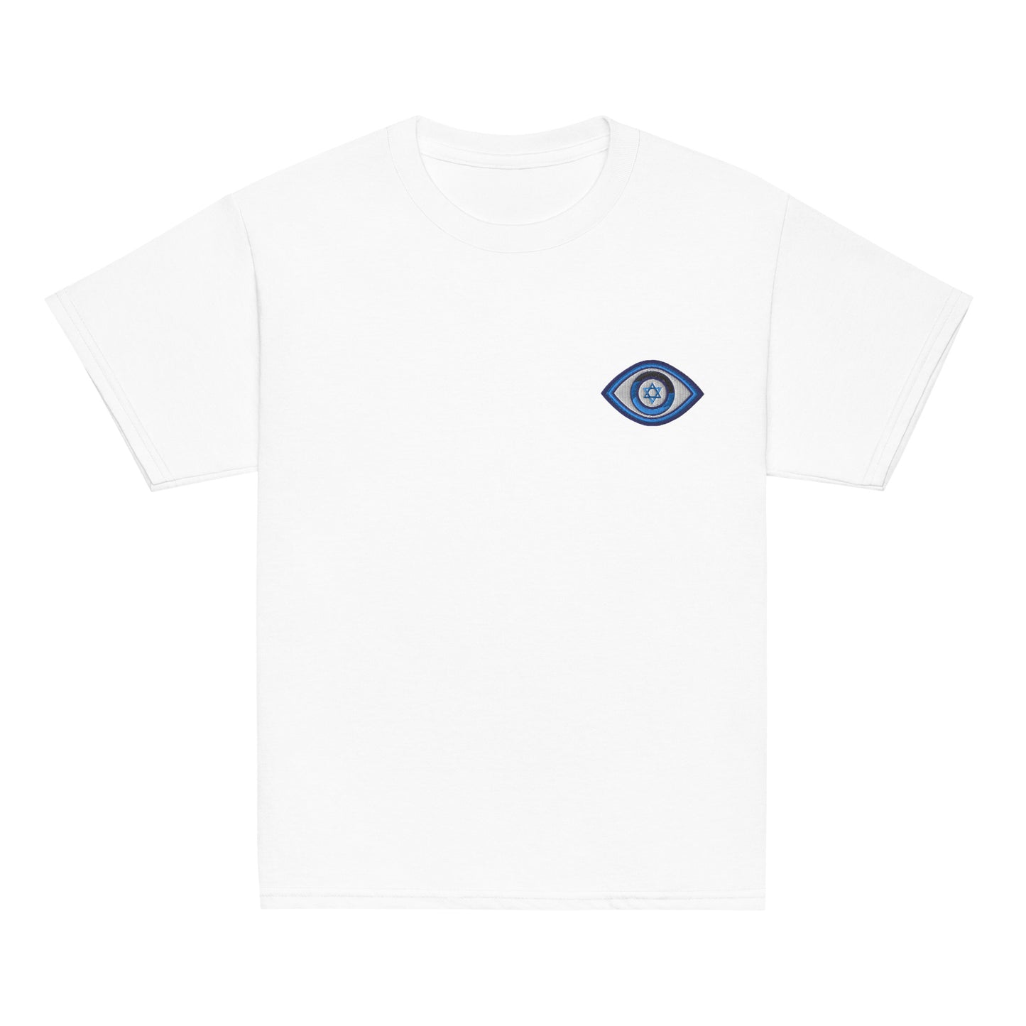 Blue Evil Eye Youth T-Shirt (White)